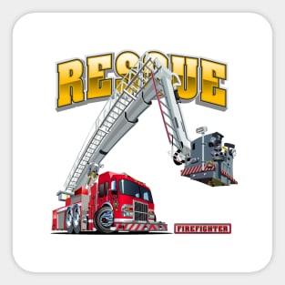 Cartoon Fire Truck Sticker